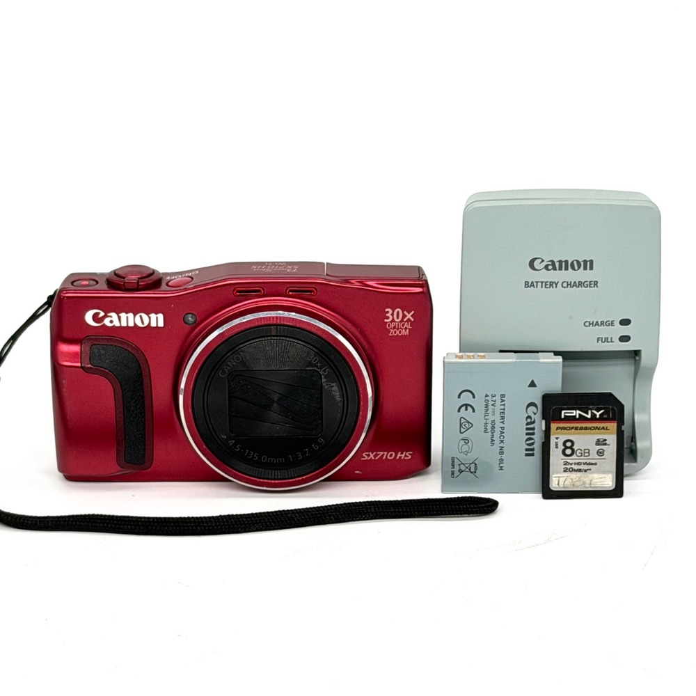 Canon PowerShot SX710 HS 20.3MP Digital Camera Red 30x Optical Zoom Bundle